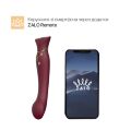 Смарт вибратор 3в1 Zalo — Queen Wine Red, пульсирующая жемчужина и вакуум, кристалл Swarovski