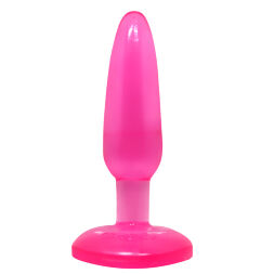 Анальна пробка на присосці BAILE Butt Plug, рожева, 14×3.5 см