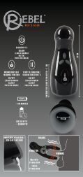 Мастурбатор з підігрівом та рухом вгору - вниз Rebel Masturbator with 3 function