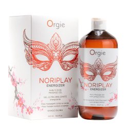 Гель для NURU-массажа Orgie – Noriplay Energizer (500 мл), экстракт гинкго билоба, защитная простыня