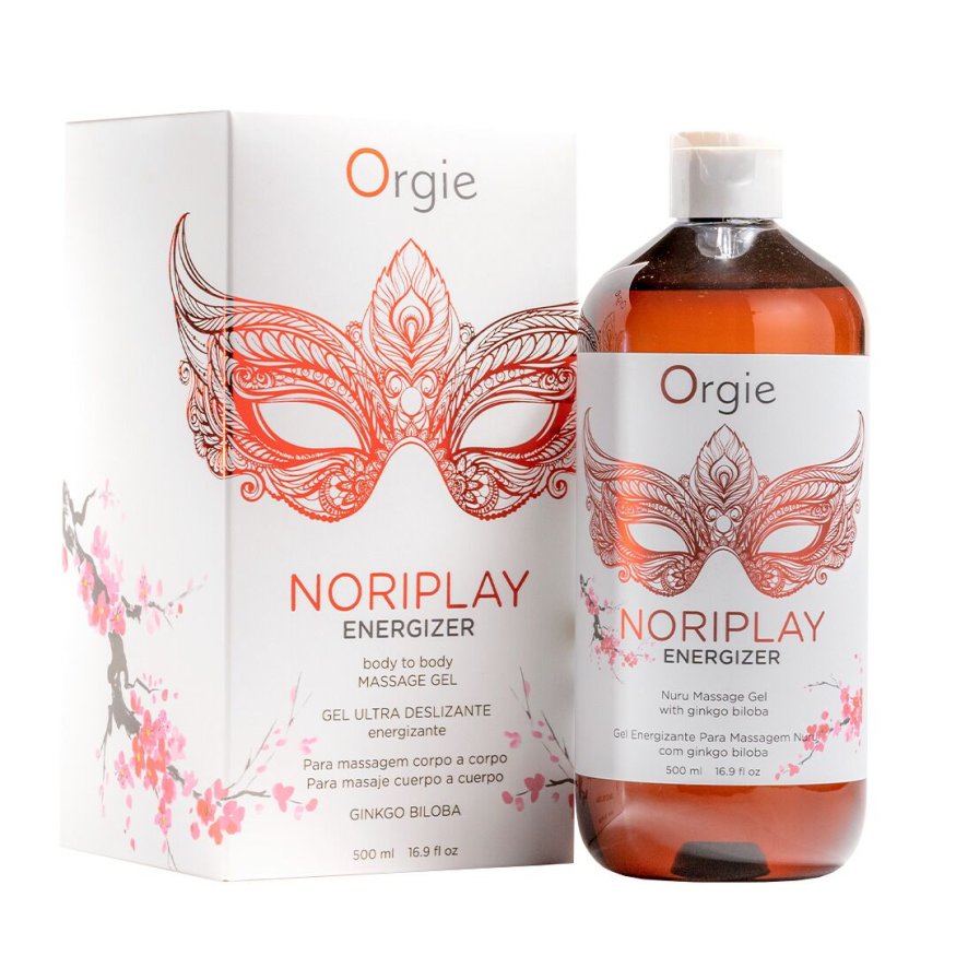 Гель для NURU-массажа Orgie – Noriplay Energizer (500 мл), экстракт гинкго билоба, защитная простыня