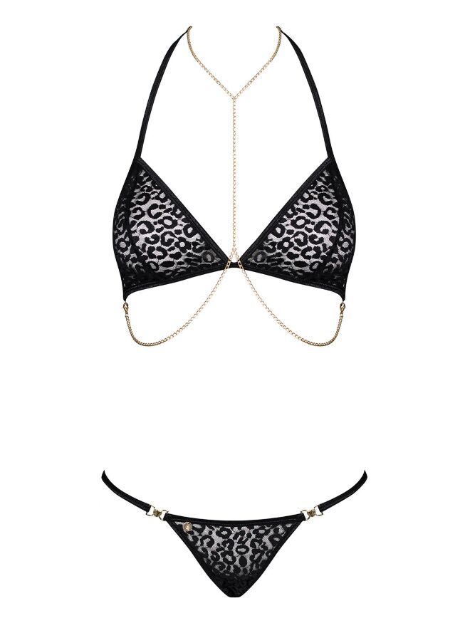 Комплект Obsessive Pantheria 2-pcs set black L/XL