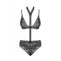 Боди комплект черный Obsessive Ailay teddy set S/M