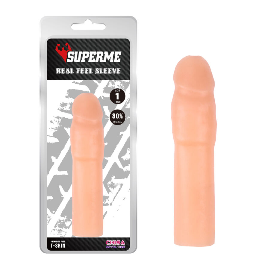 Подовжуюча насадка на пеніс SuperMe Real Feel Sleeve
