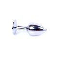 Анальная пробка с камнем Plug-Jewellery Silver PLUG- Green размер S