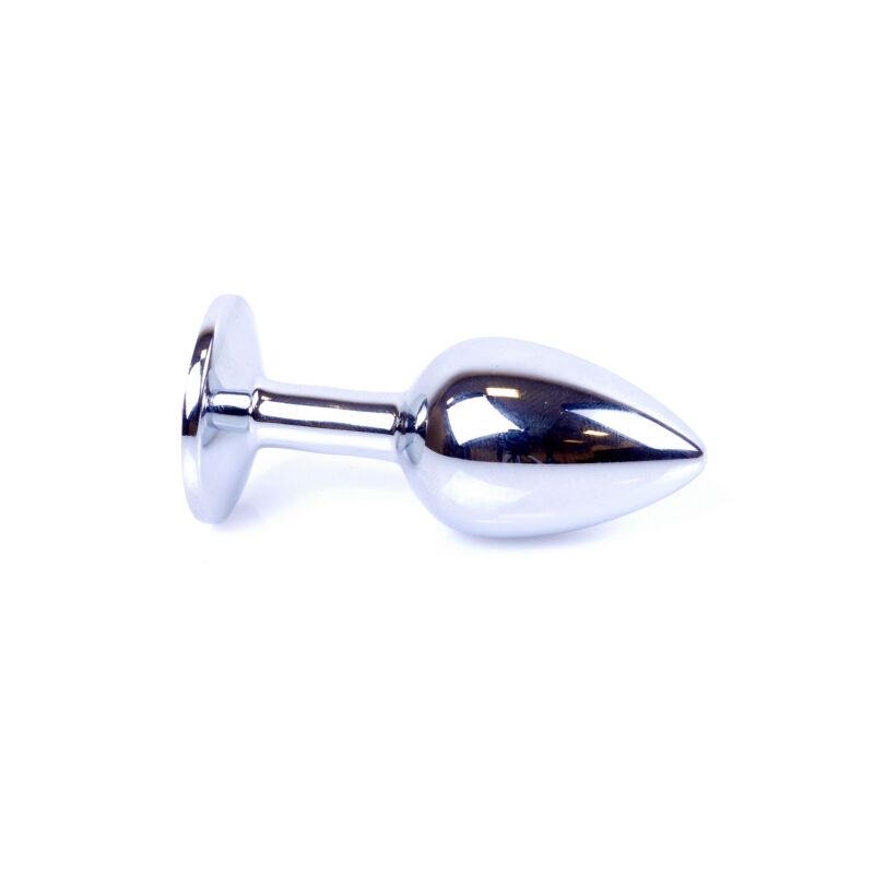 Анальная пробка с камнем Plug-Jewellery Silver PLUG- Green размер S