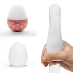 Мастурбатор-яйцо Tenga Egg Cone, плотный TPE, пробник лубриканта 5 мл