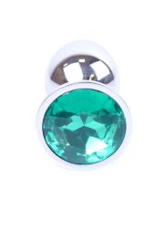Анальна пробка - Jewellery Silver Plug Green