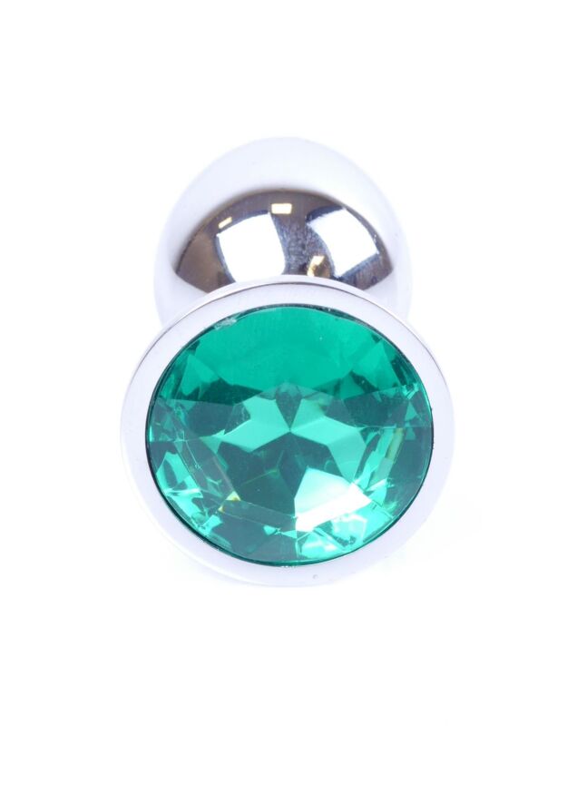 Анальна пробка - Jewellery Silver Plug Green