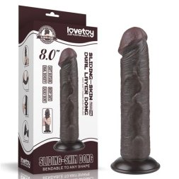 Фалоімітатор подвійної щільності - Sliding-Skin Dual Layer Dong 8" Black