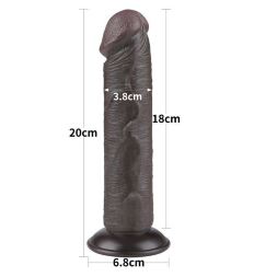 Фалоімітатор подвійної щільності - Sliding-Skin Dual Layer Dong 8" Black