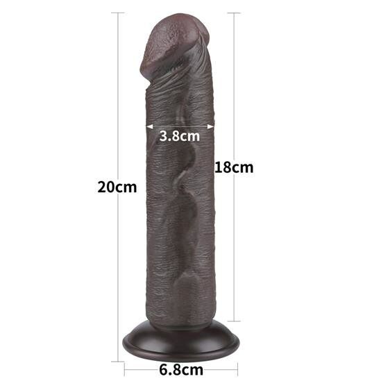 Фаллоимитатор двойной плотности - Sliding-Skin Dual Layer Dong 8" Black