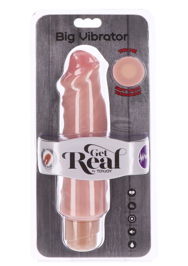 Вибратор реалистичный Toy Joy Dual Density Big Vibrator, бежевый