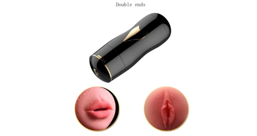 Мастурбатор с двумя входами на присоске Boss Series: Vibrating Masturbation Cup Black, BS6300056