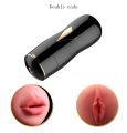 Мастурбатор с двумя входами на присоске Boss Series: Vibrating Masturbation Cup Black, BS6300056