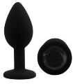 Силіконова анальна пробка EGZO - Silicone Black Round Plug Black, size S