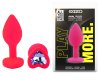 Силиконовая анальная пробка EGZO - Silicone Pink Heart Plug Amethyst, size S