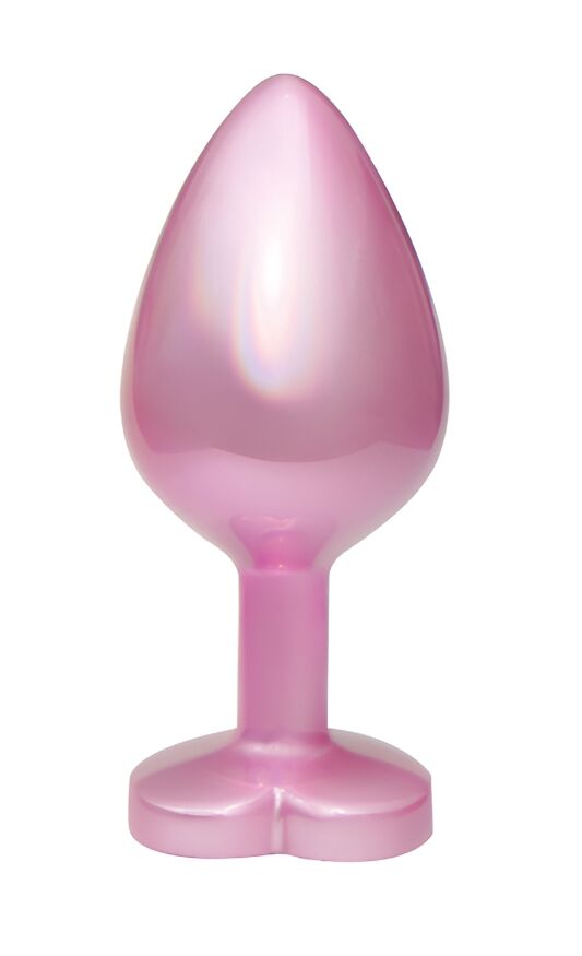 Анальная пробка с кристаллом EGZO - Pink Perl Heart Plug Yellow, size S