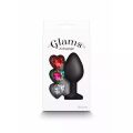 Анальная пробка со съемными камнями GLAMS XCHANGE HEART MEDIUM