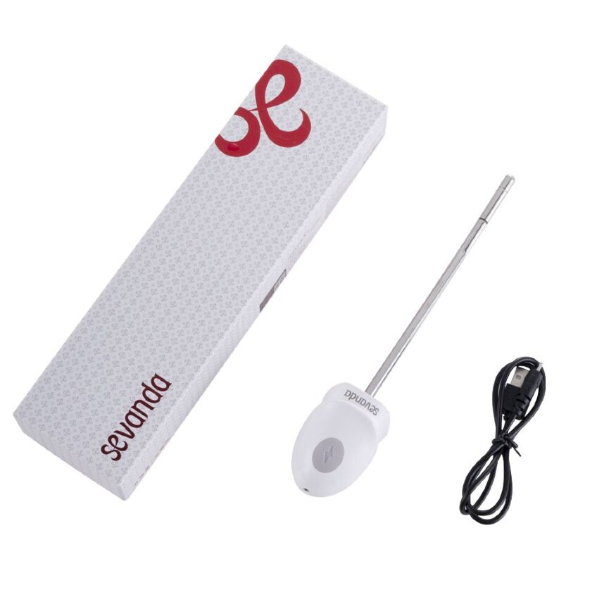 Уретральний зонд LOCKINK SEVANDA Vibrating &amp; E-stim Metal Urethral Sounding - White