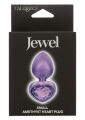 Анальная пробка CalExotics Diamond Heart Plug Small, фиолетовая, 5,7 × 3,2 см