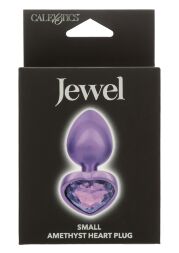 Анальная пробка CalExotics Diamond Heart Plug Small, фіолетова, 5,7 × 3,2 см