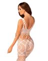 Сітчастий бодістокінг з імітацією топа та шортів Obsessive Bodystocking G330 XL/XXL, white, з доступом