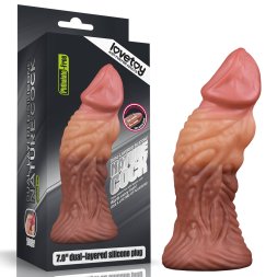Фалоімітатор LoveToy - Dual-Layered Silicone Plug 7" Brown