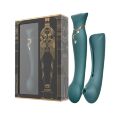 Смартвібратор 3в1 Zalo  -  Queen Set Jewel Green, пульсівна перлина та вакуум, кристал Swarovski