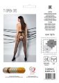 Колготки с открытым доступом Passion TIOPEN 015 black 3/4 (20 den), контрастная двойная резинка  