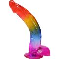 Желейный фаллоимитатор Doc Johnson Crystal Jellies - 9.5 Inch Dildo - Rainbow