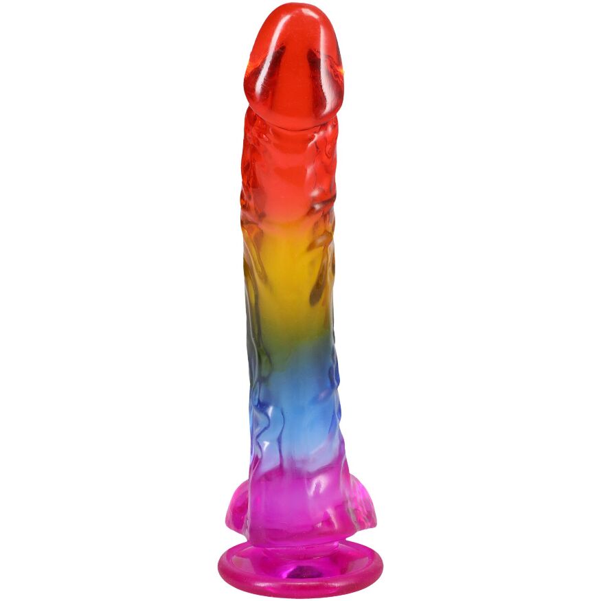 Желейный фаллоимитатор Doc Johnson Crystal Jellies - 9.5 Inch Dildo - Rainbow