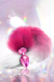 Анальная пробка с хвостом Global Novelties NIXIE METAL BUTT PLUG WITH OMBRE TAIL, PINK METALLIC