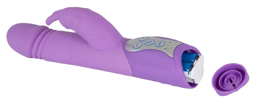 Реалистичный вибратор с клиторным отростком в виде кролика - Sweet Smile Push Vibrator