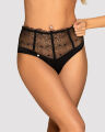Сексуальные стринги на высокой талии Obsessive Sharlotte panties black L/XL