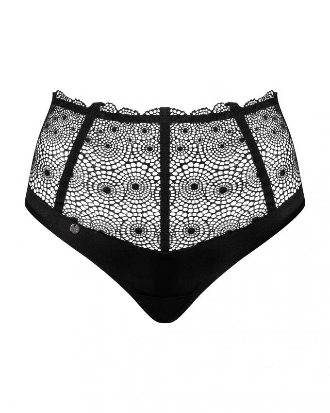 Сексуальные стринги на высокой талии Obsessive Sharlotte panties black L/XL