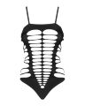 Бодістокінг із поперечними вирізами Obsessive B122 teddy S/M/L, чорний