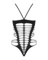 Бодістокінг із поперечними вирізами Obsessive B122 teddy S/M/L, чорний