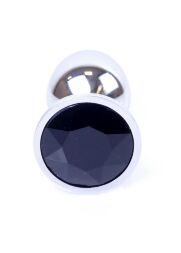 Анальна пробка - Jewellery Silver Plug Black
