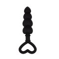 Анальная цепочка со стоппером-сердечком Chisa Black Mont Beaded Luv Probe, черная