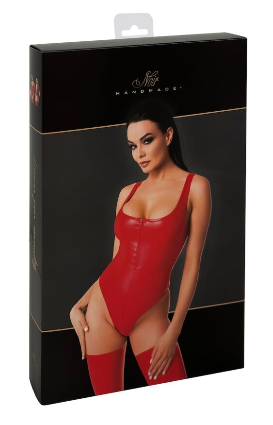 Боди Noir Handmade F352 Red powerwetlook body - XXL