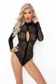 Боді під леопард Noir Handmade F287 Leopard flock bodysuit with long sleeves, XXL, довгий рукав