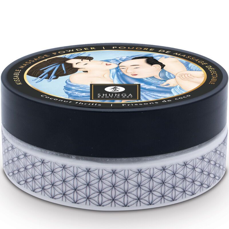 Вкусная пудра для оральных ласк Shunga Body Powder Coconut Thrills, 75 г, аромат кокоса