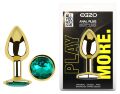Анальна пробка з кристалом EGZO - Gold Round Plug Marine size S