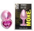 Анальна пробка з кристалом EGZO - Pink Perl Heart Plug Rose, size S
