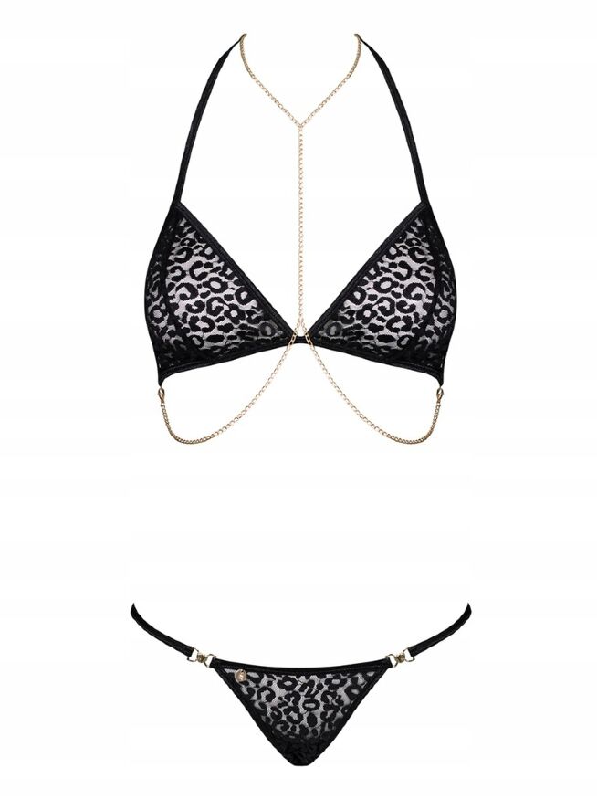 Комплект з ланцюжками Obsessive Pantheria 2-pcs set black S/M