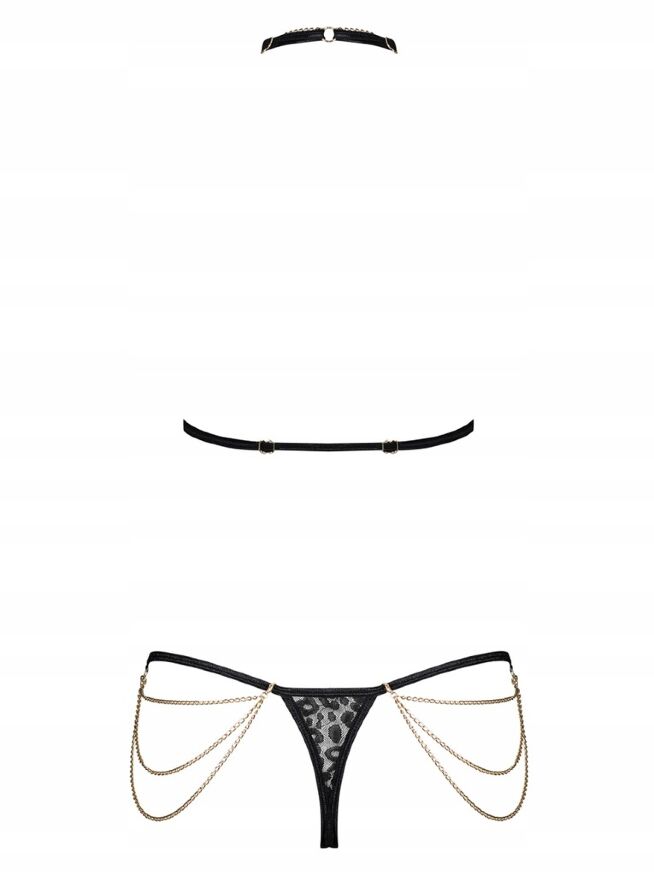 Комплект з ланцюжками Obsessive Pantheria 2-pcs set black S/M