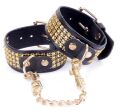 Наручники зі штучної шкіри з кристалами Fetish Boss Series - Handcuffs with cristals Gold, BS3300095