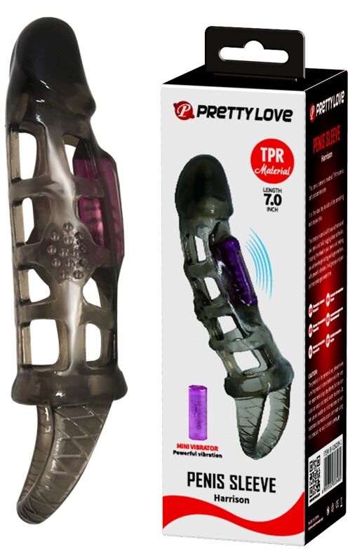 Насадка-презерватив с вибрацией PRETTY LOVE - Harrison Penis sleeve, BI-026209-1