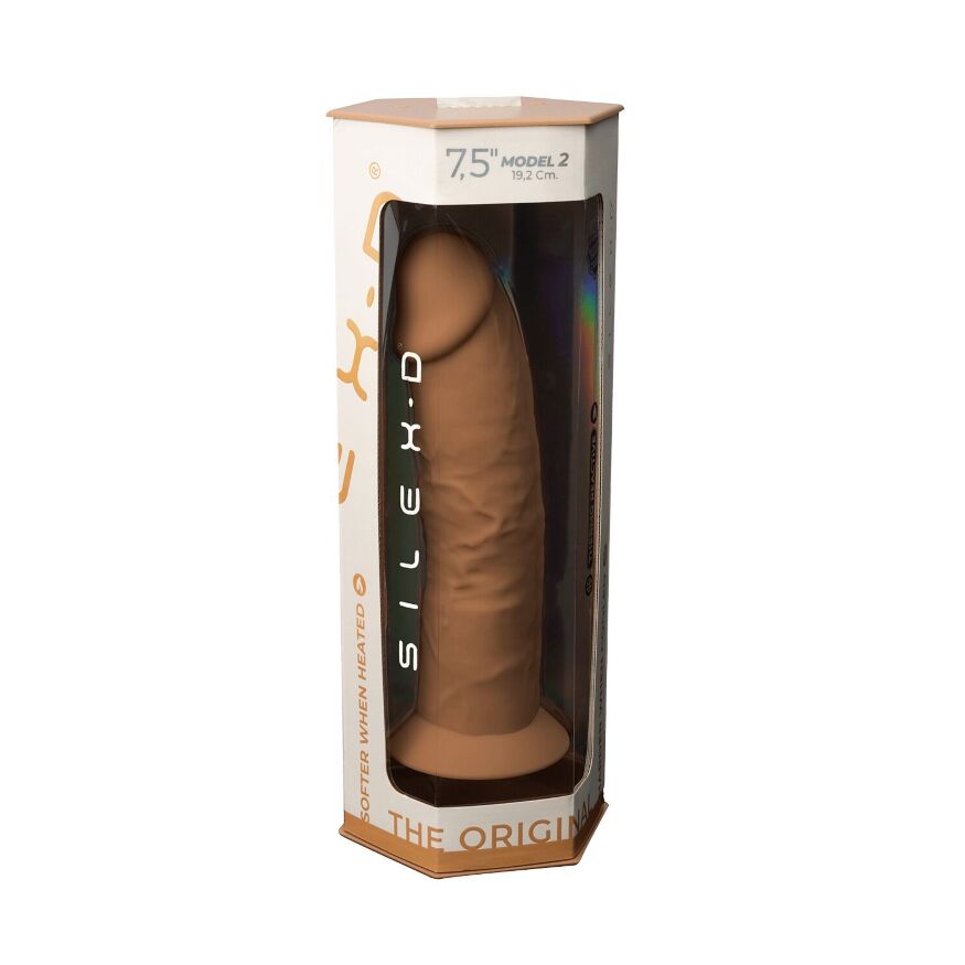 Фаллоимитатор SilexD Henry Caramel (MODEL 2 size 7.5in), двухслойный, силикон+Silexpan, диаметр 4,8см
